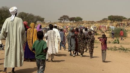 Des personnes fuient le camp de déplacés de Zamzam après qu'il soit tombé sous le contrôle des Forces de soutien rapide (FSR), près de la ville de Tawila au Soudan, le 13 avril 2025. (AFP)